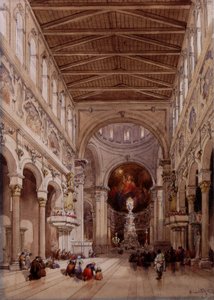 A katedrális belseje, Messina, 1839 (ceruza és wc szőtt papíron)